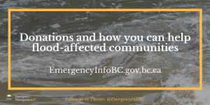 donation for BC flood-affected communities