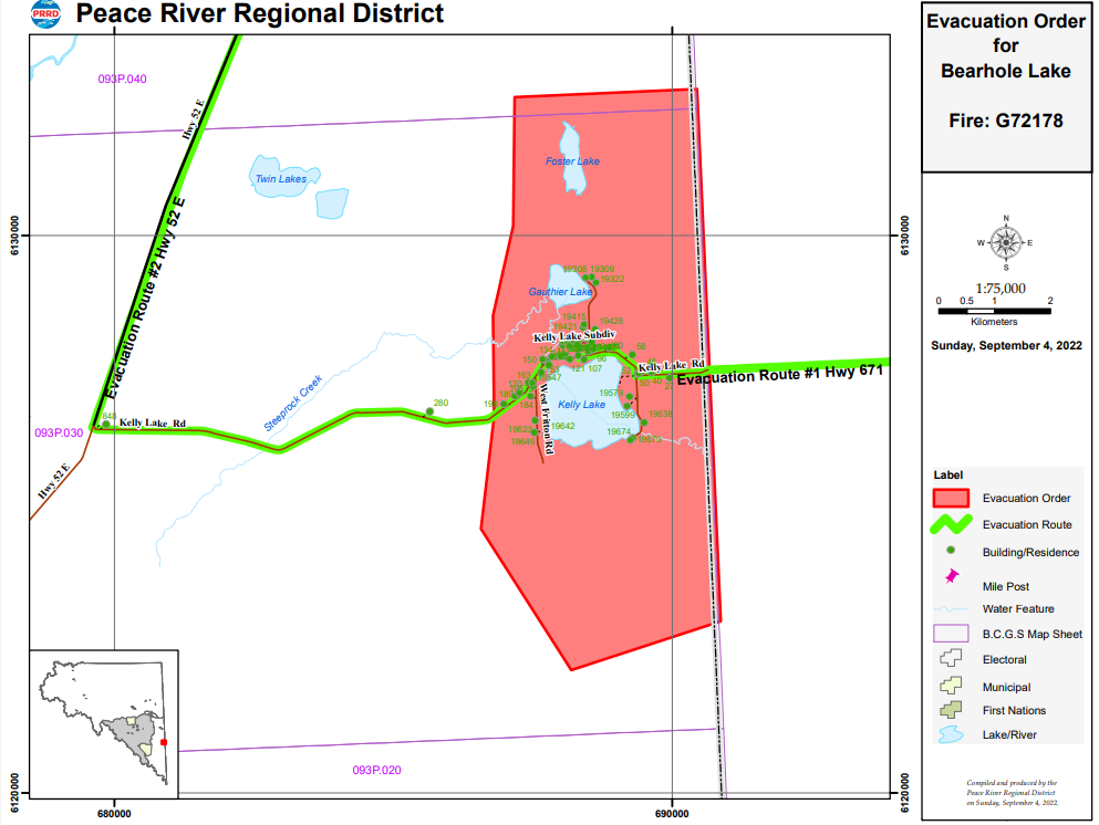 Evacuation Map Kelly Lake