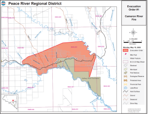 Evacuation Order Map for Cameron River