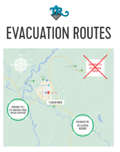 Evacuation Route for District of Tumbler Ridge