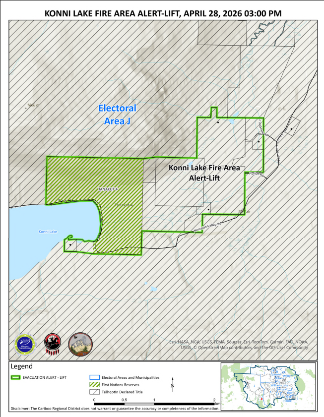 The Evacuation Alert the Konni Lake Fire Area has been lifted.