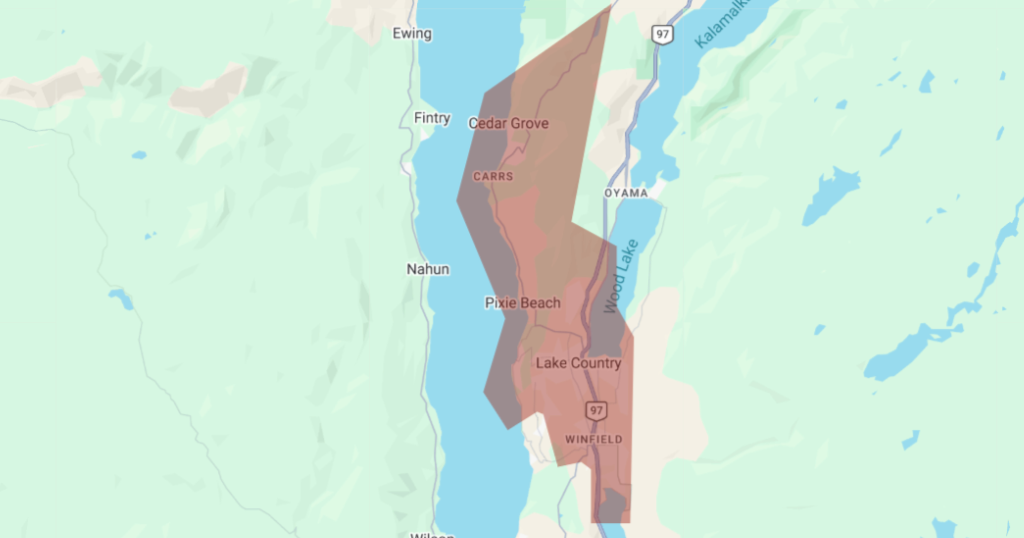 natural gas outage is impacting parts of Lake Country, Kelowna, and the Okanagan Indian Band (Duck Lake IR7).