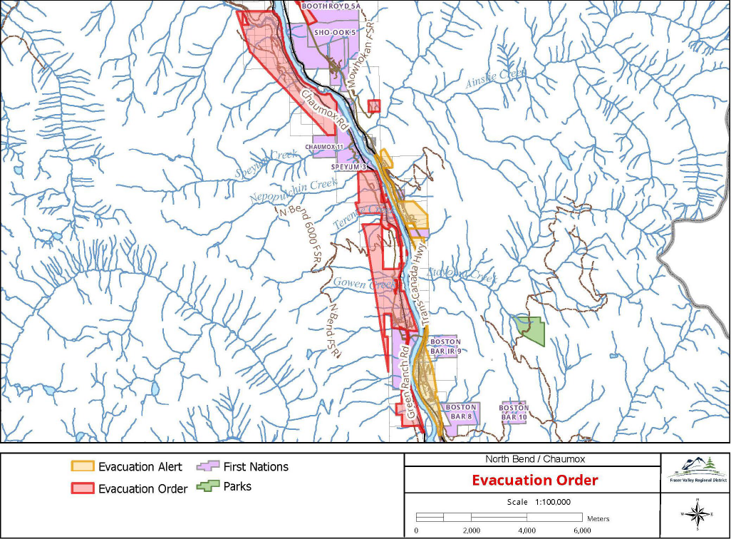 Evacuation Order issued for Chaumox Rd, North Bend - EmergencyInfoBC